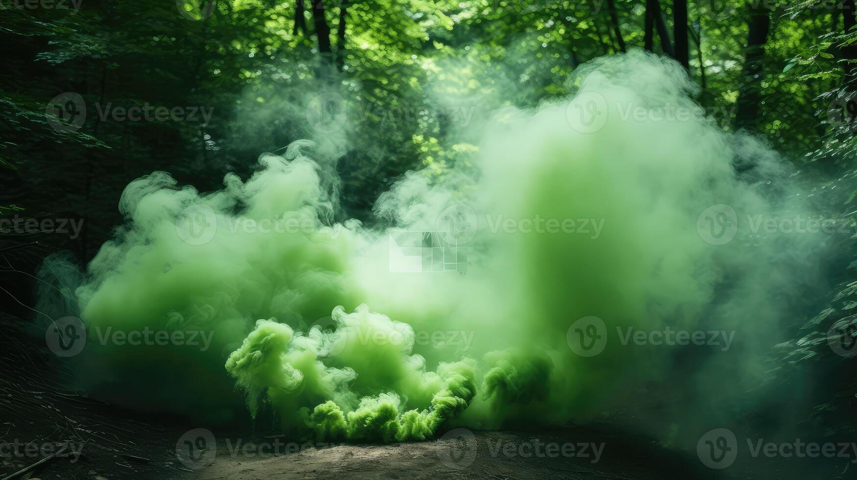 forest green smoke bomb photo