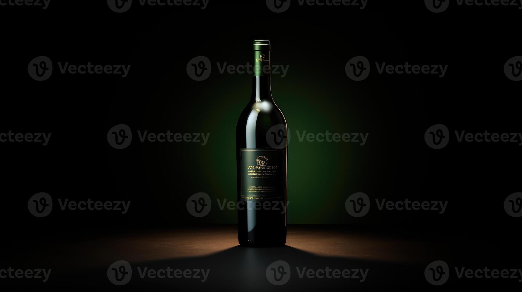 label wine bottle dark background photo