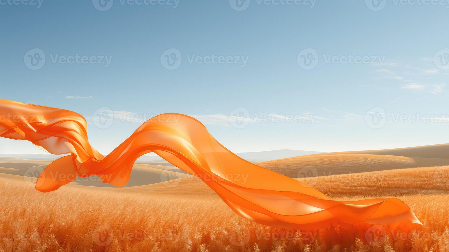 photo ribbon banner orange