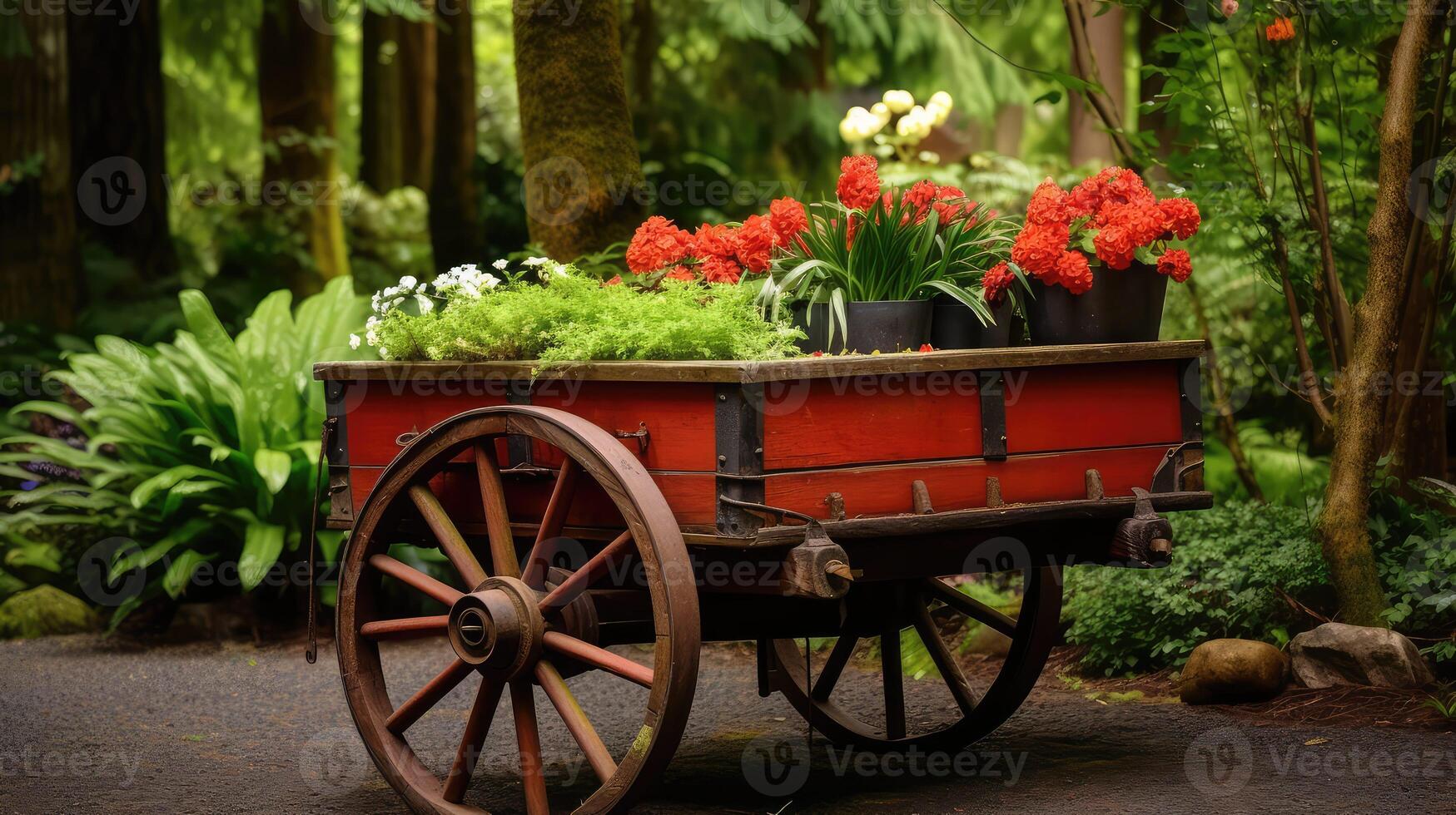craftsmanship red wood wagon photo