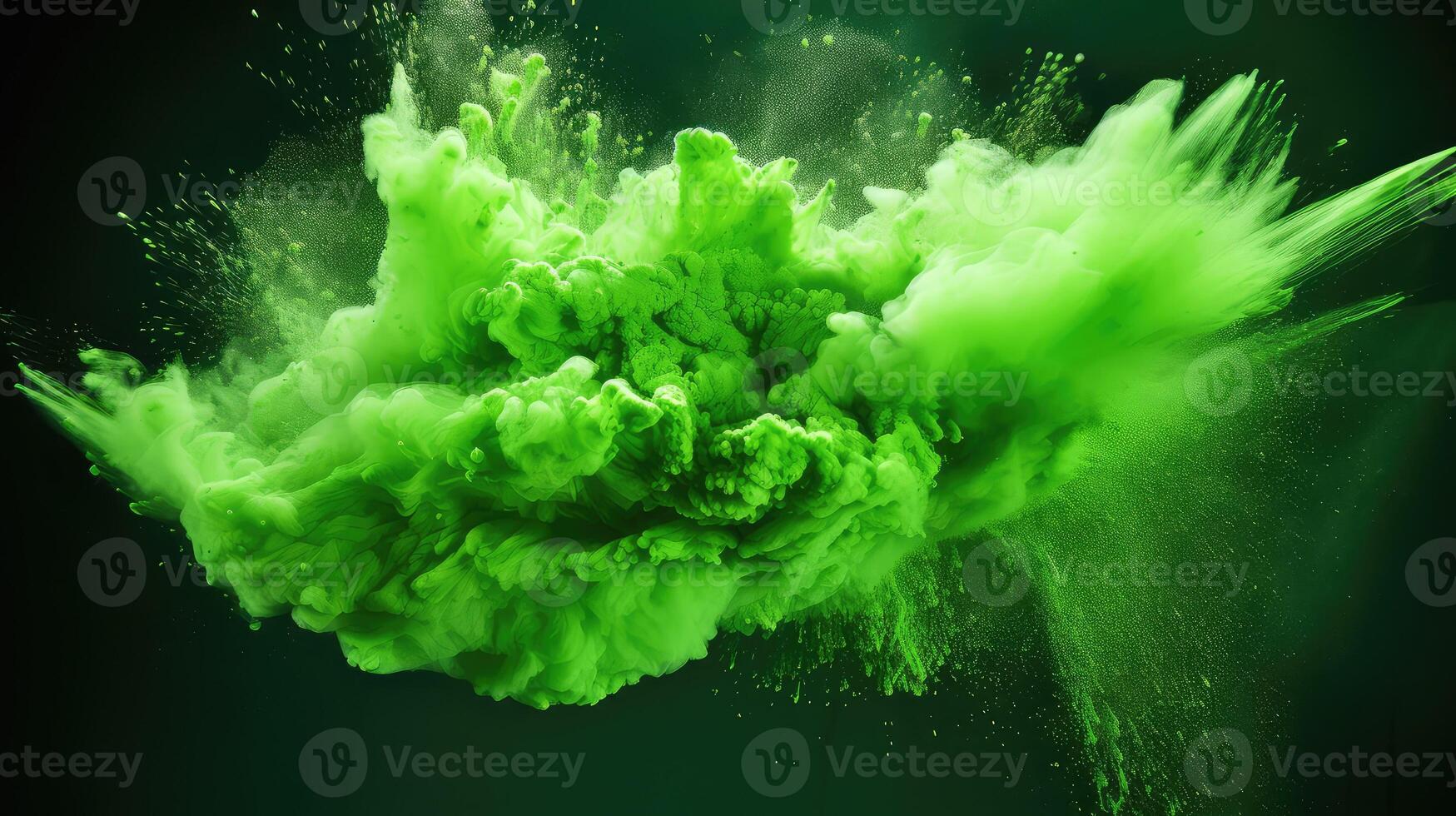 vibrant green powder explosion photo
