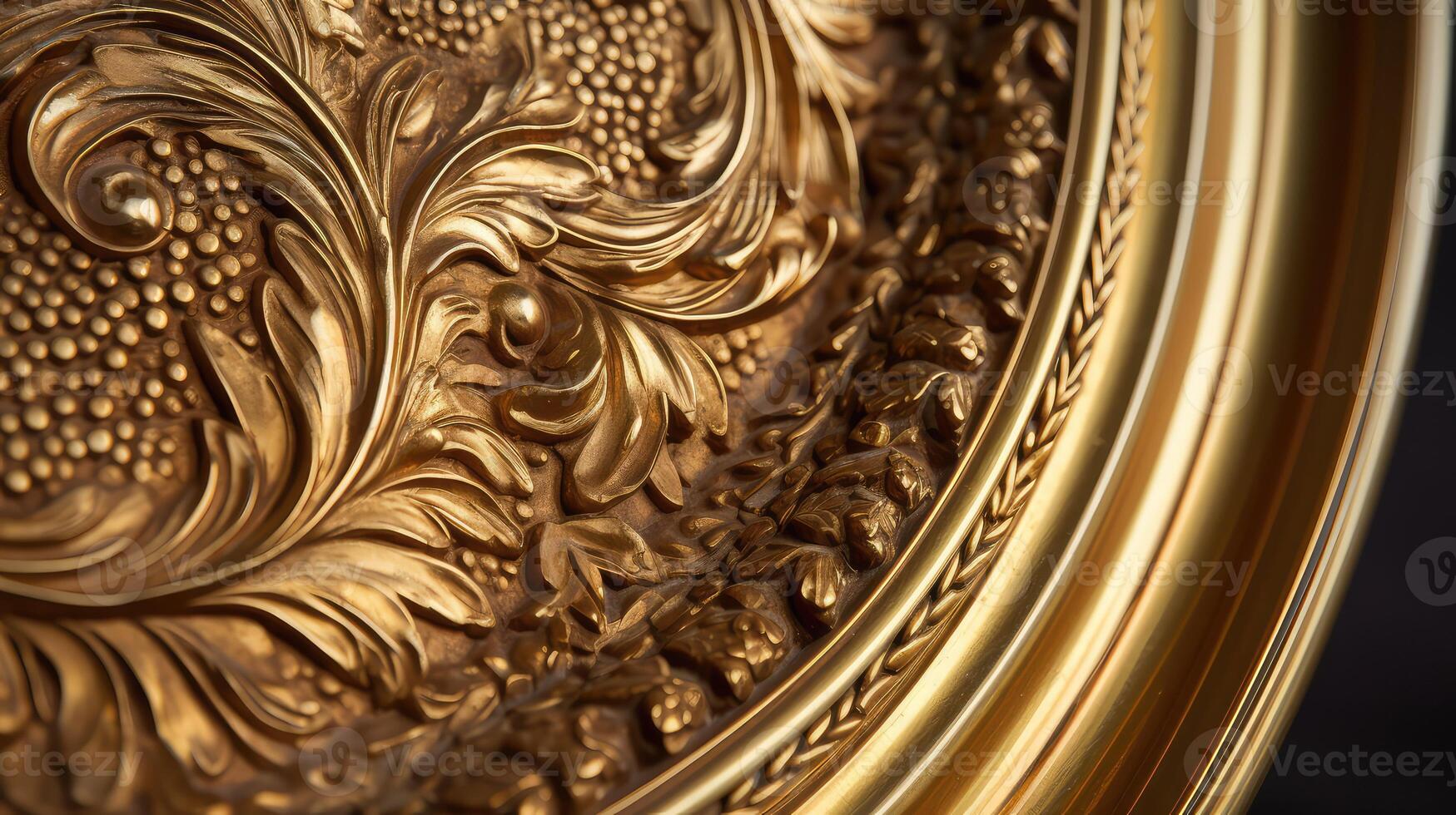 detailing gold frame circle photo