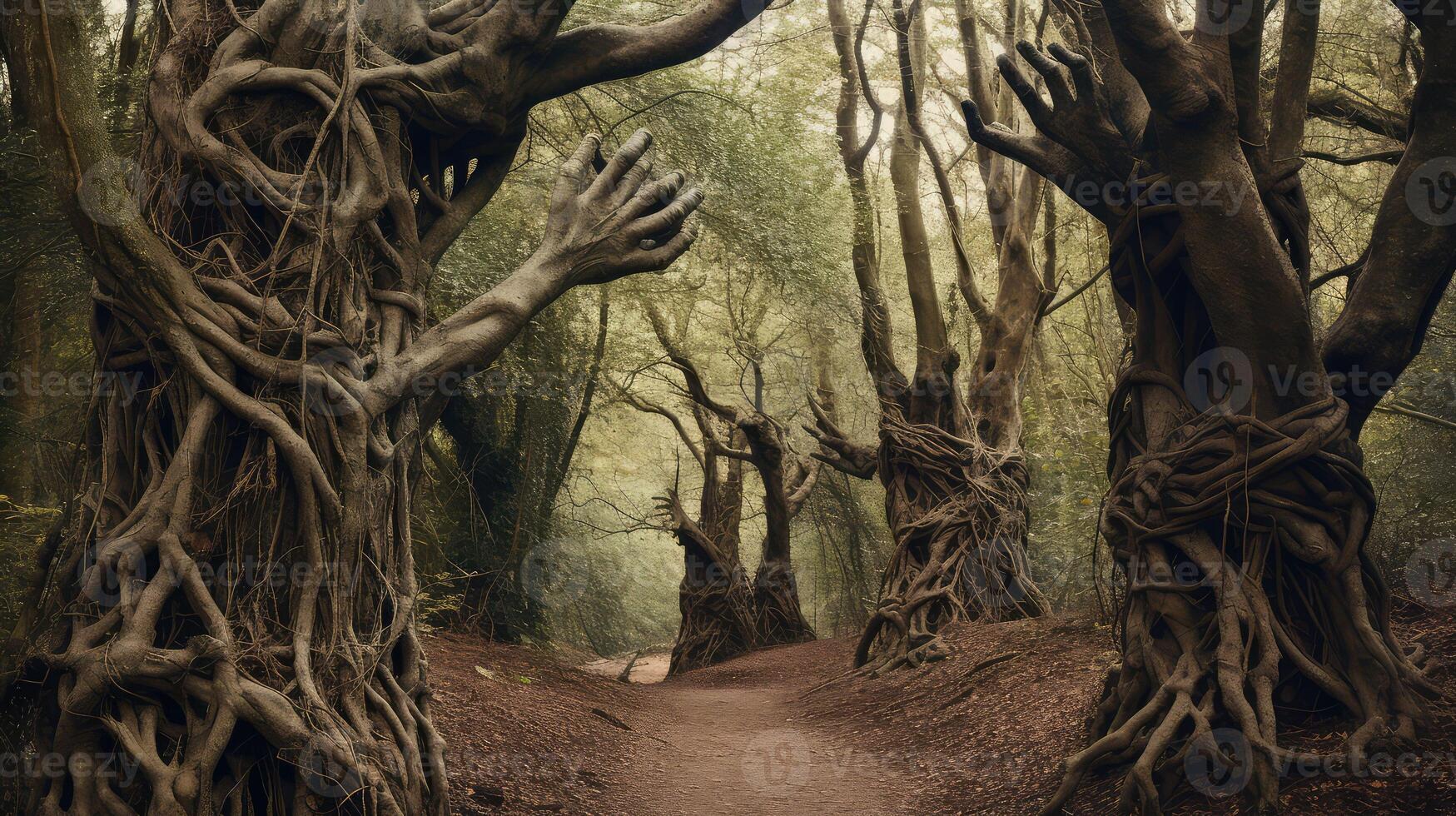 gnarled scary trees photo