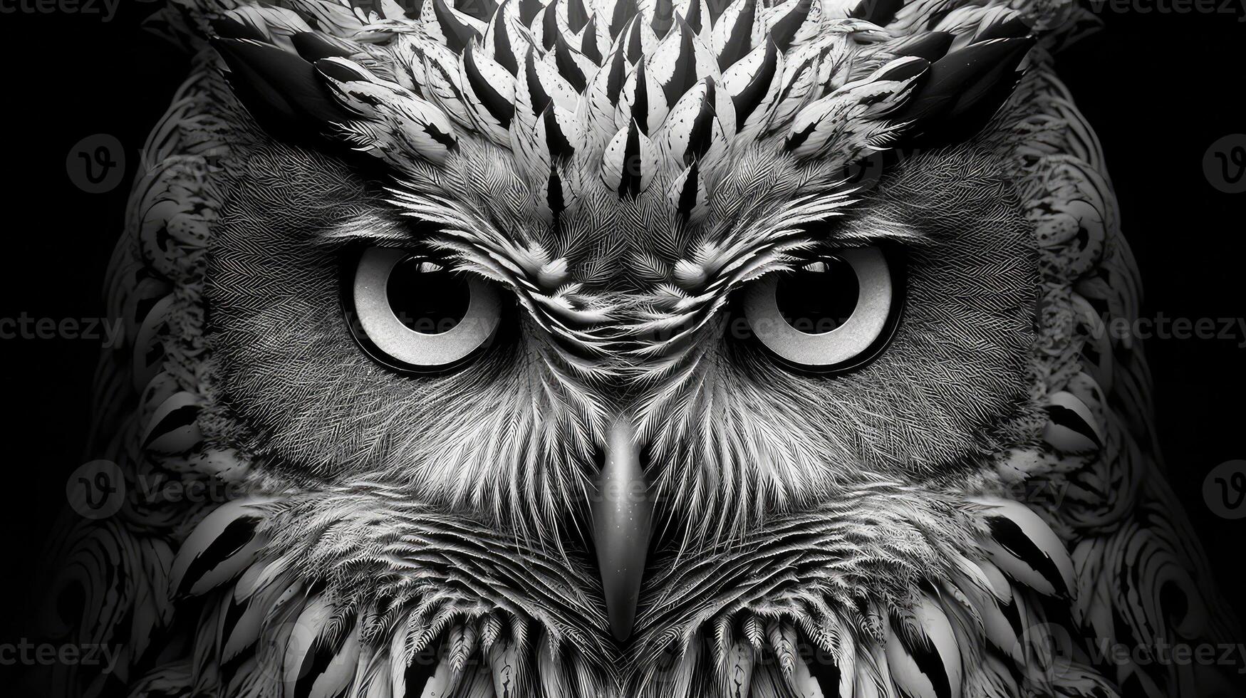 beak black and white owl photo