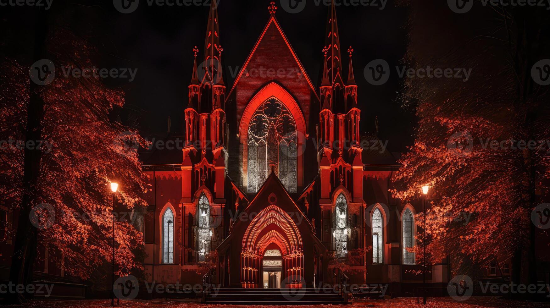 lights red church photo