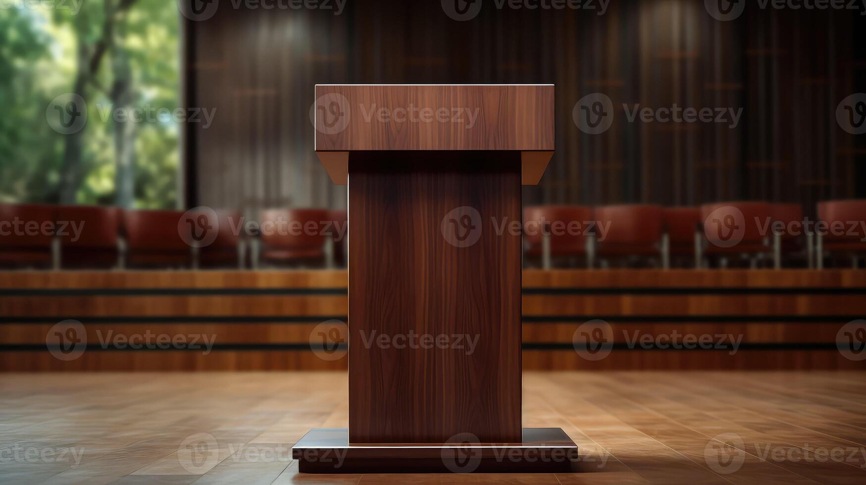 room wooden podium photo