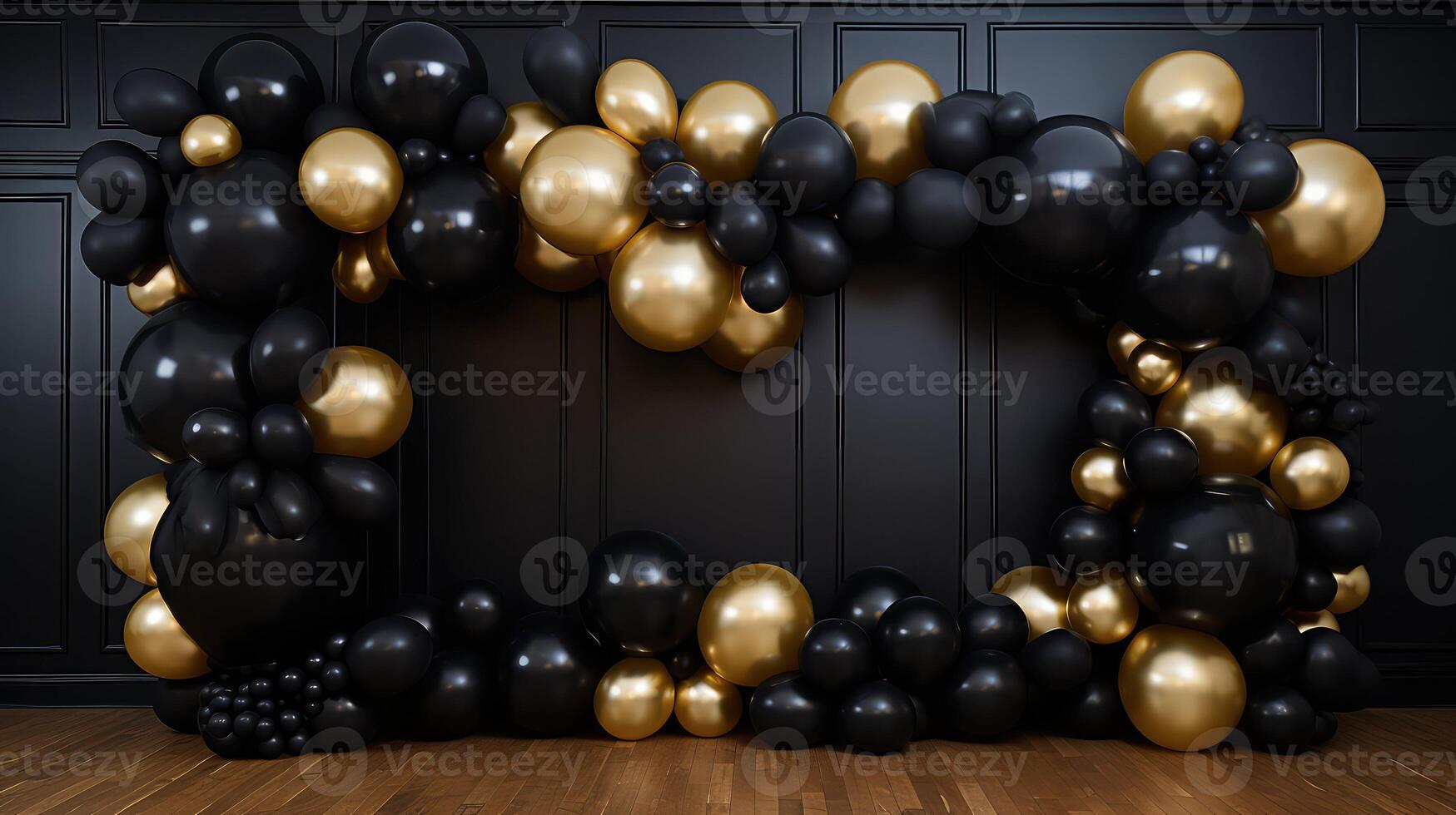 decorative black gold balloons photo