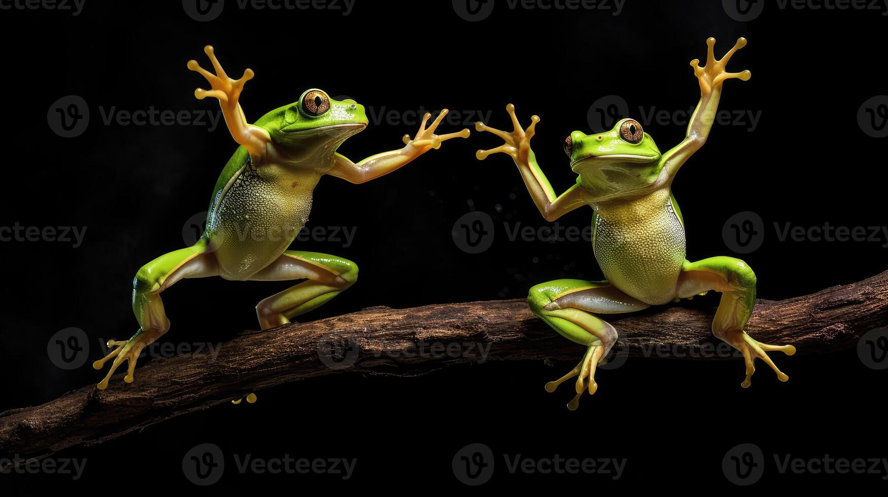 leap american green tree frog photo