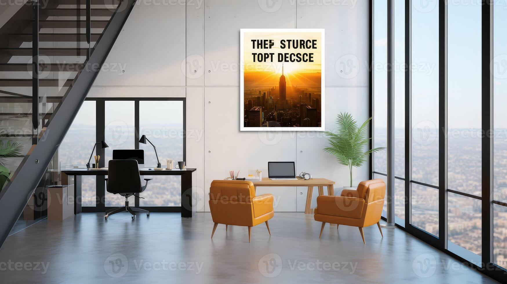 space office with poster photo