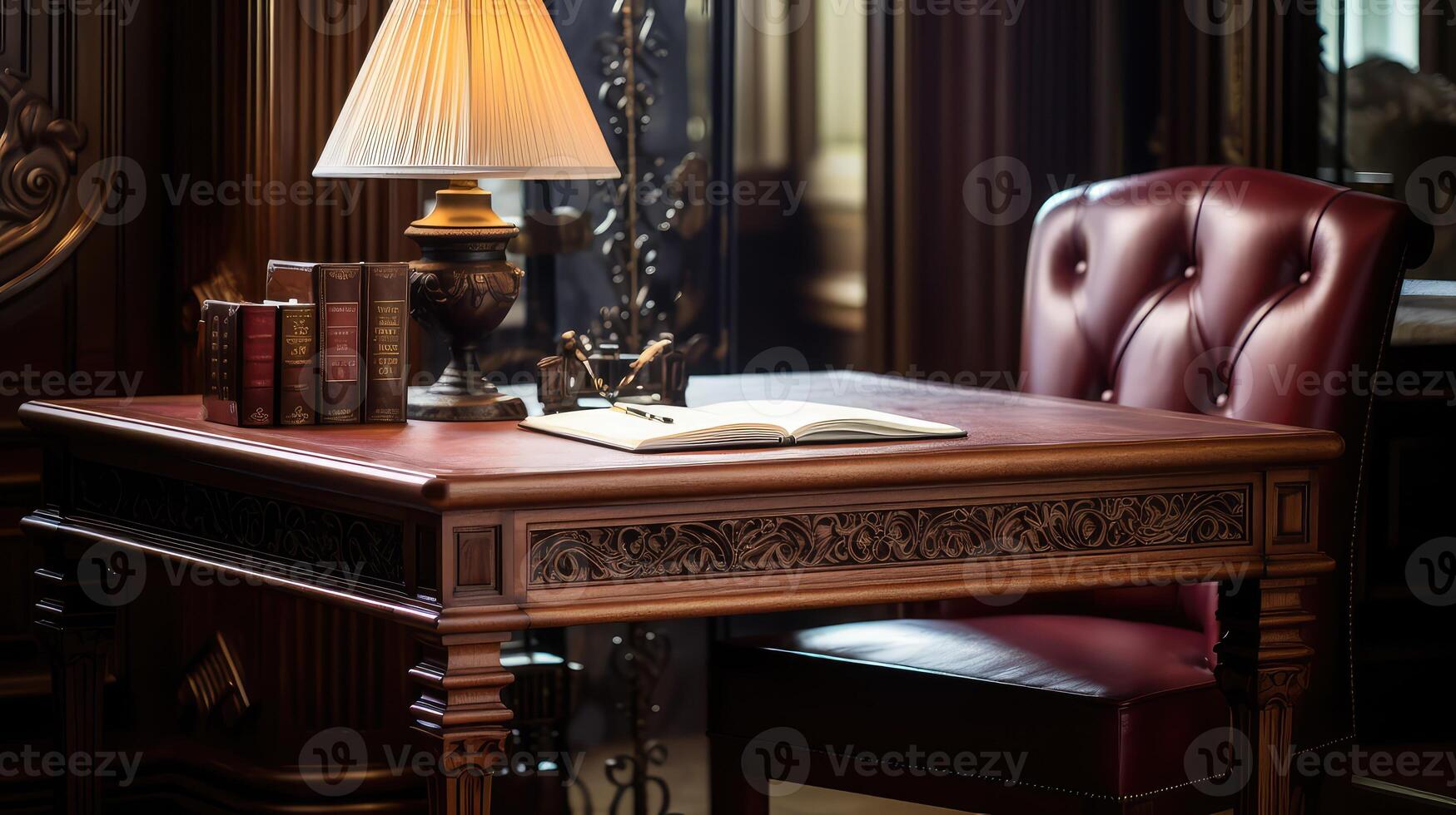 vintage hardwood desk photo