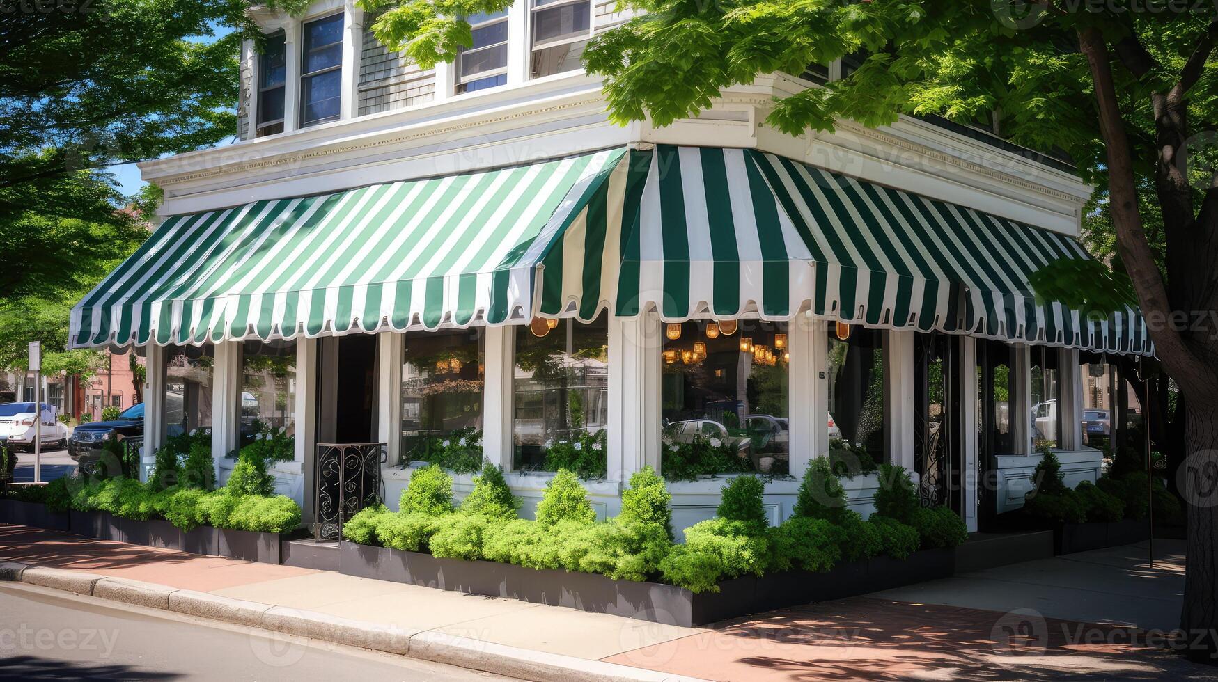 charm green and white stripes photo