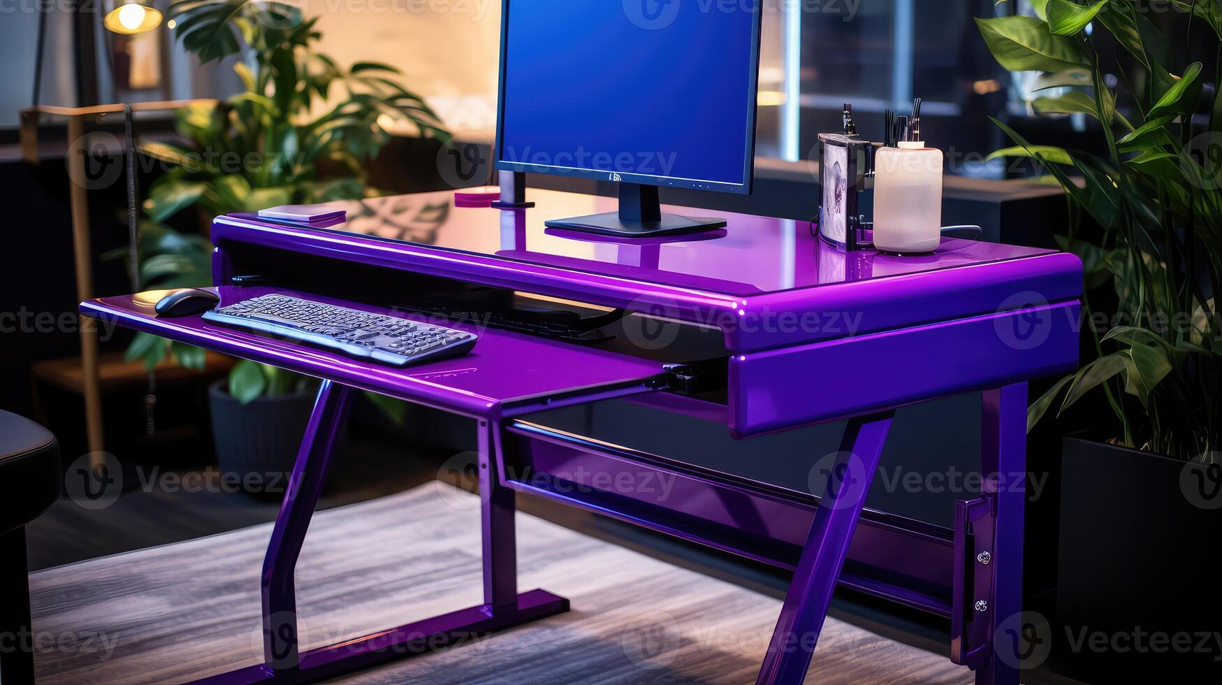 trendy desk purple photo