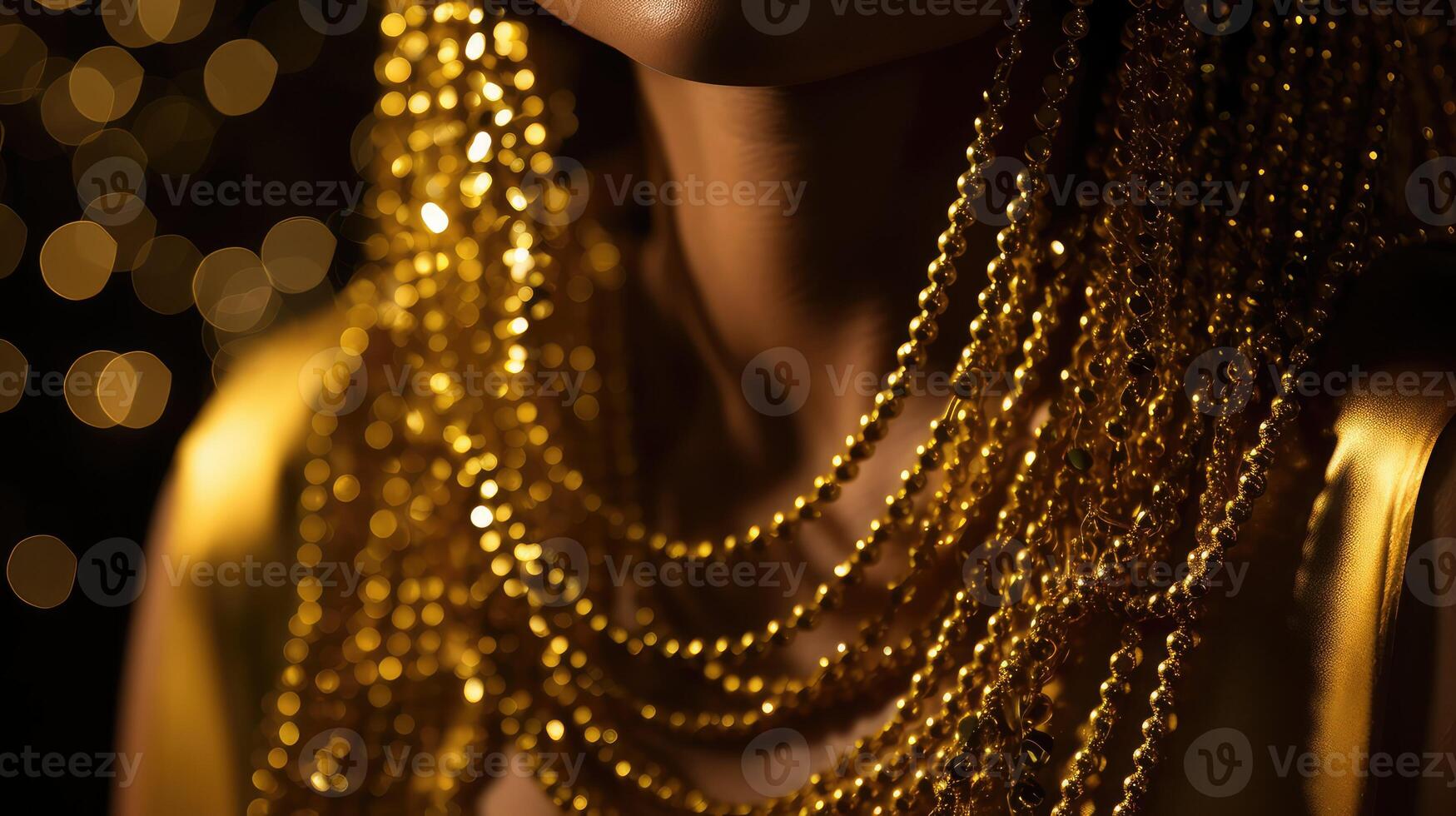 necklace mardi gras beads gold photo