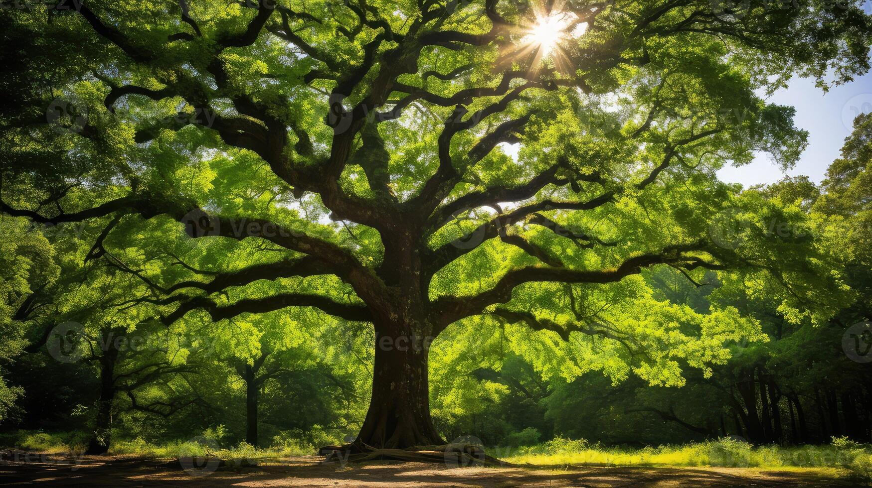 forest northern red oak tree photo