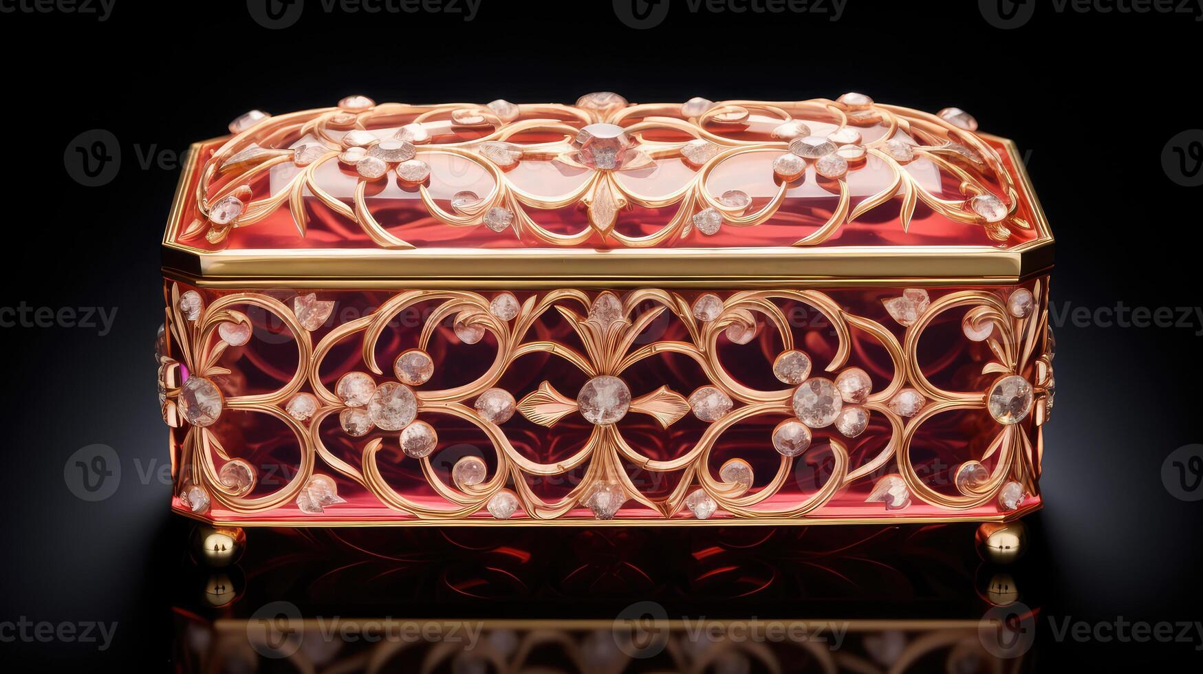 lid jewelry box gems diamonds photo