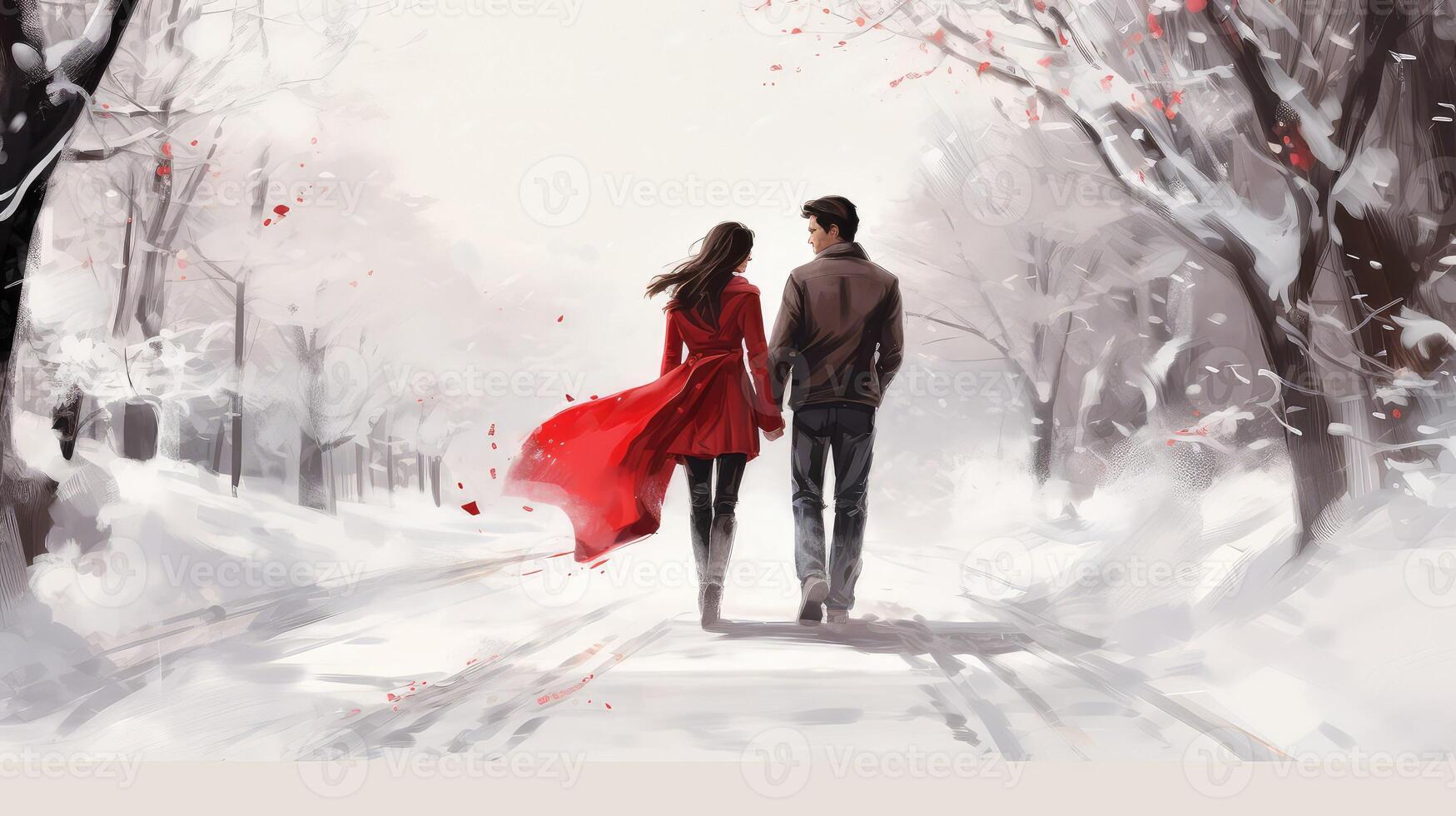 couple wearing red photo