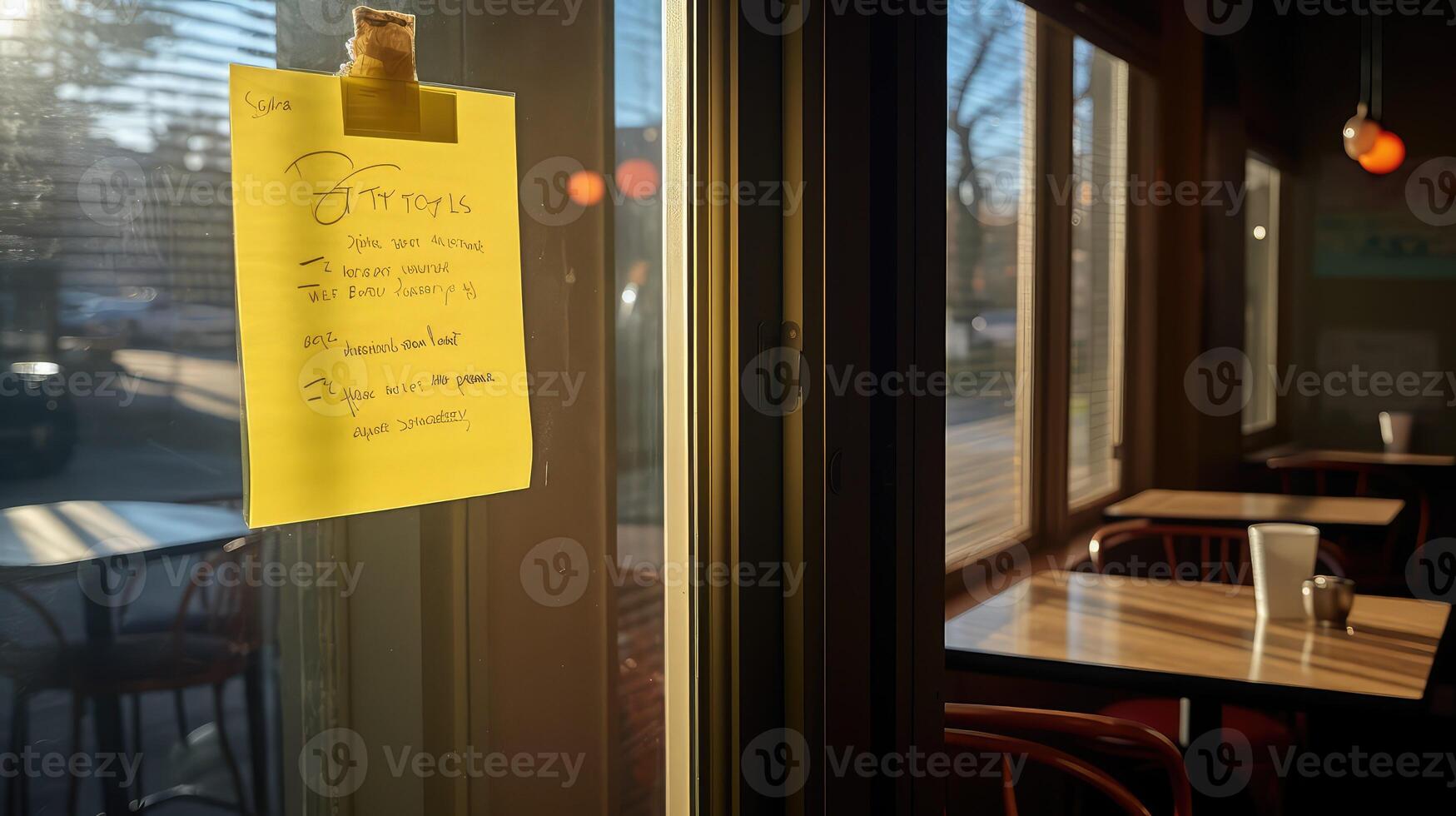 back note on door photo