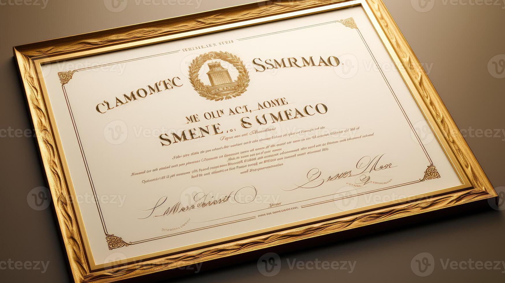 certificate gold script photo