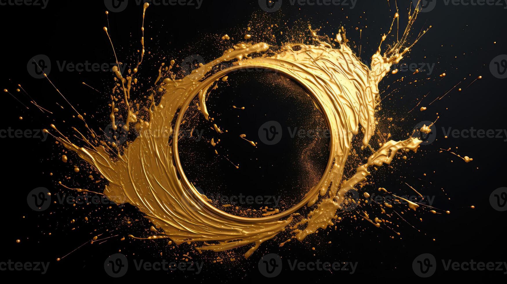 black gold paint splatter photo