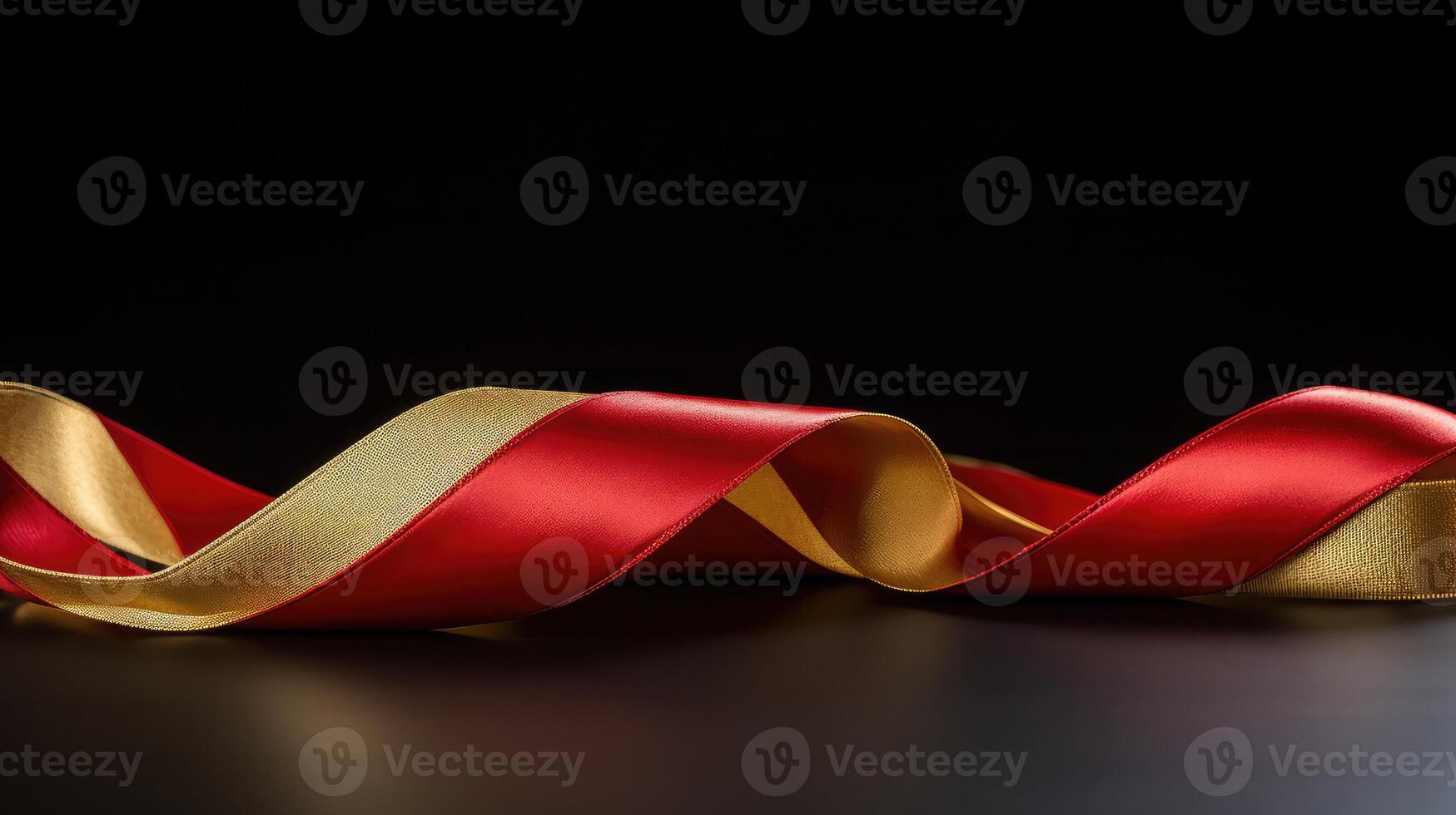 elegance red ribbon with gold photo