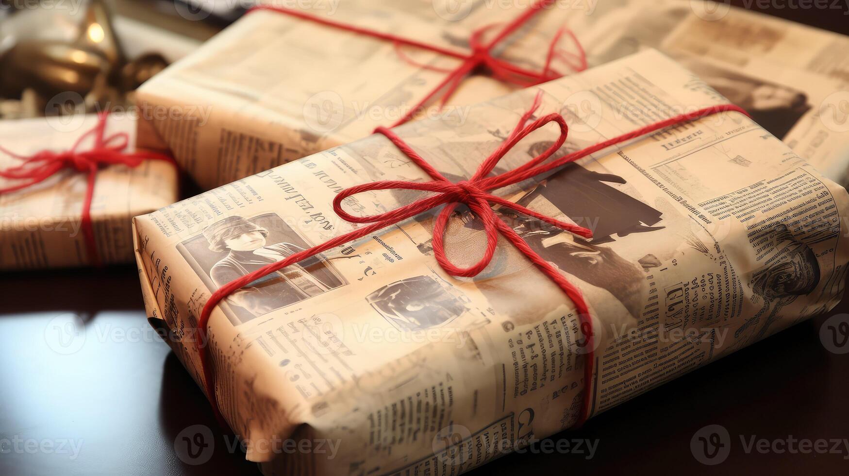 creative newspaper gift wrapping photo