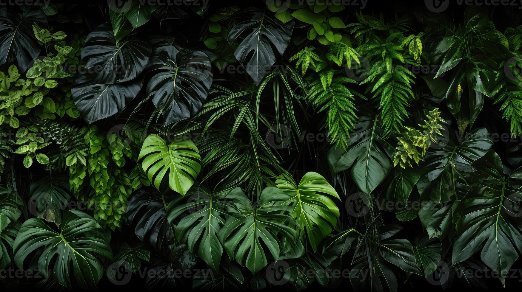green jungle leaf pattern photo