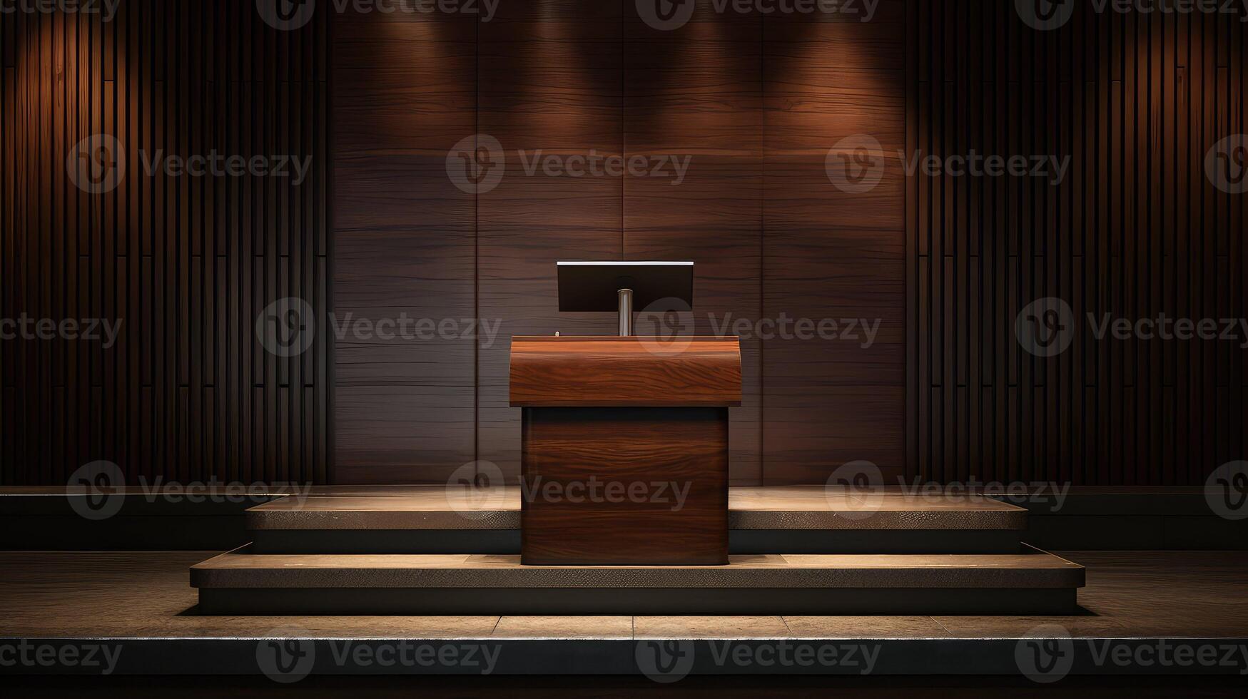 modern wood podium photo