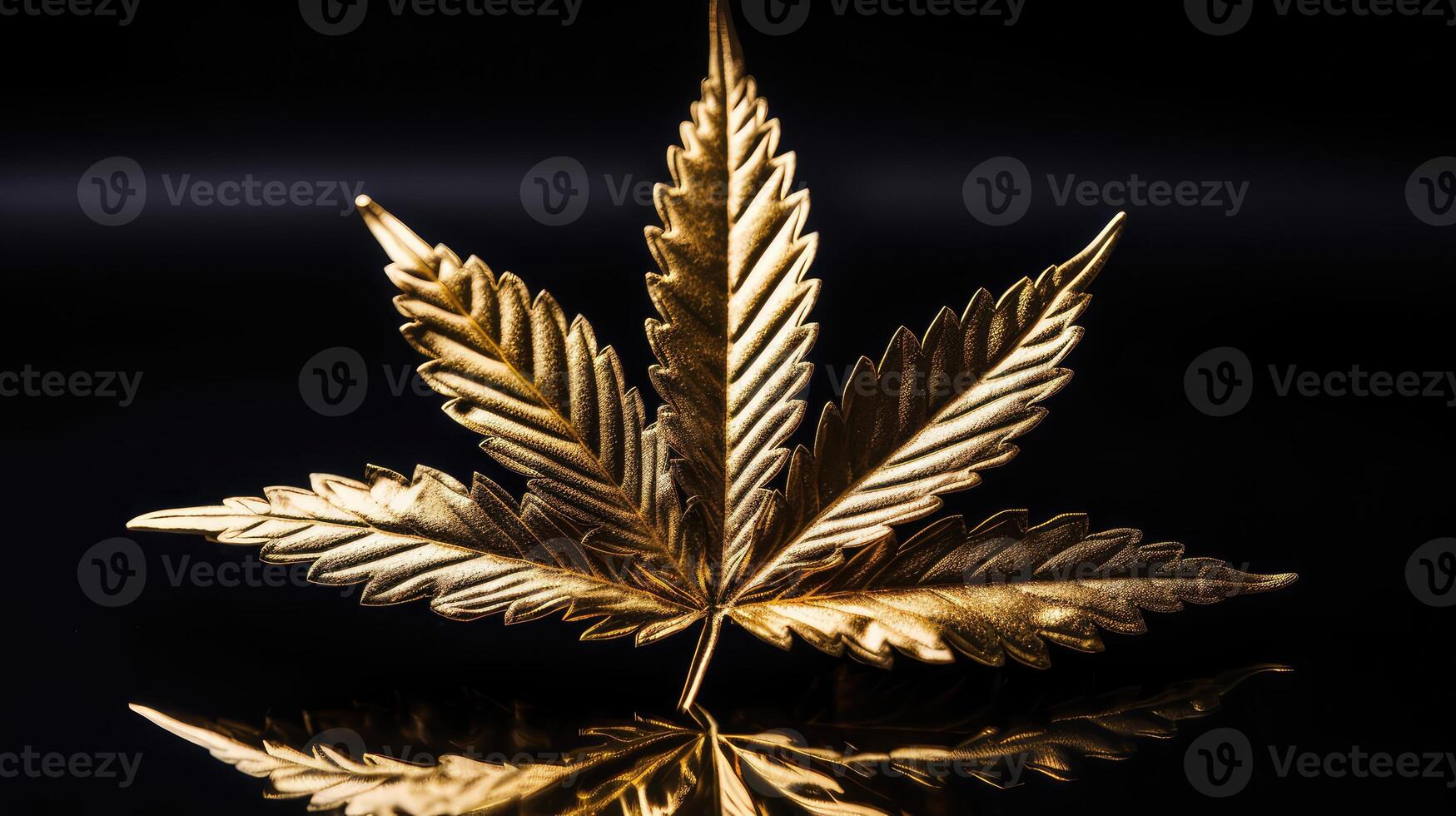 elegance gold weed leaf photo