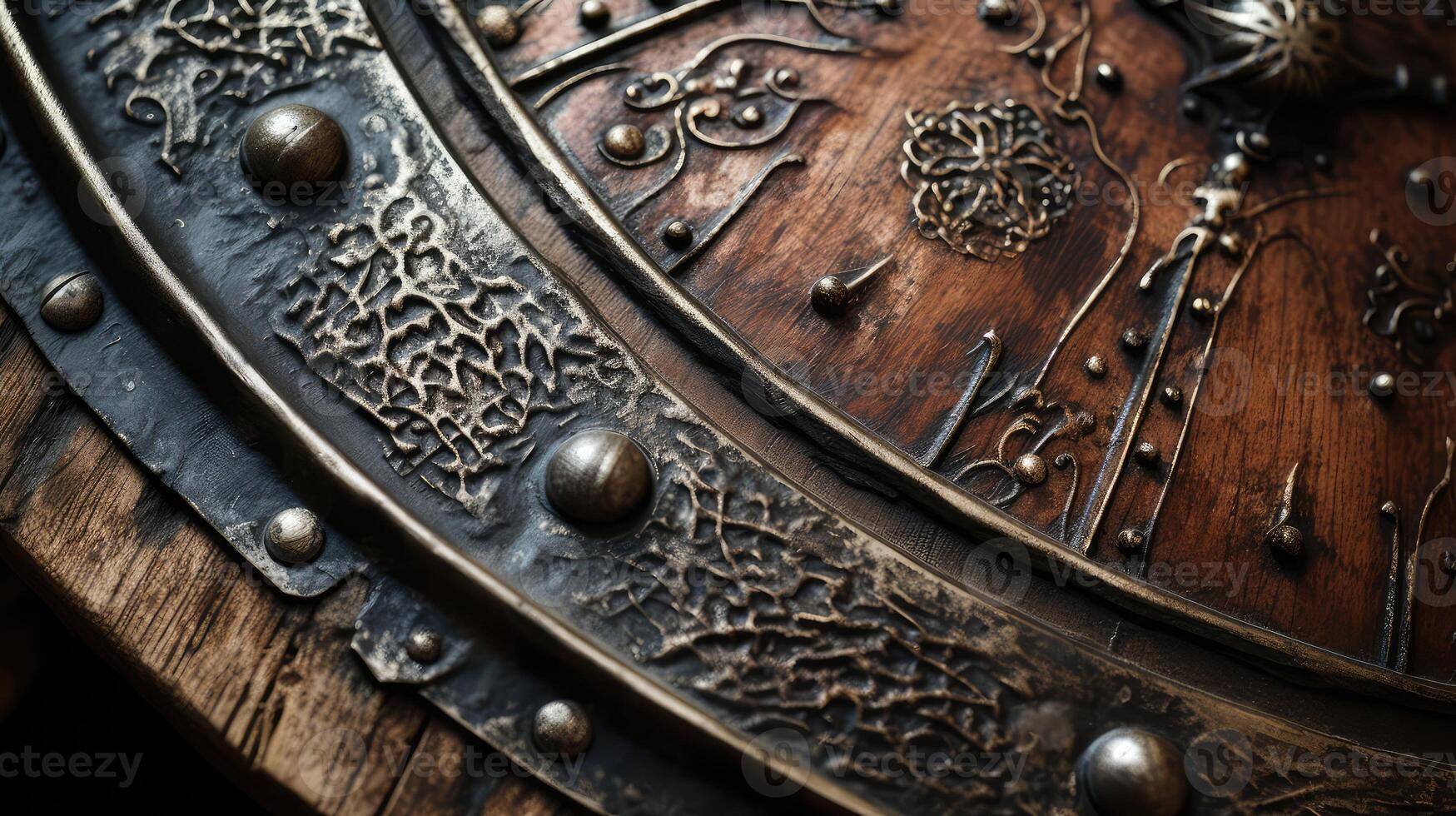 intricate wood shield photo