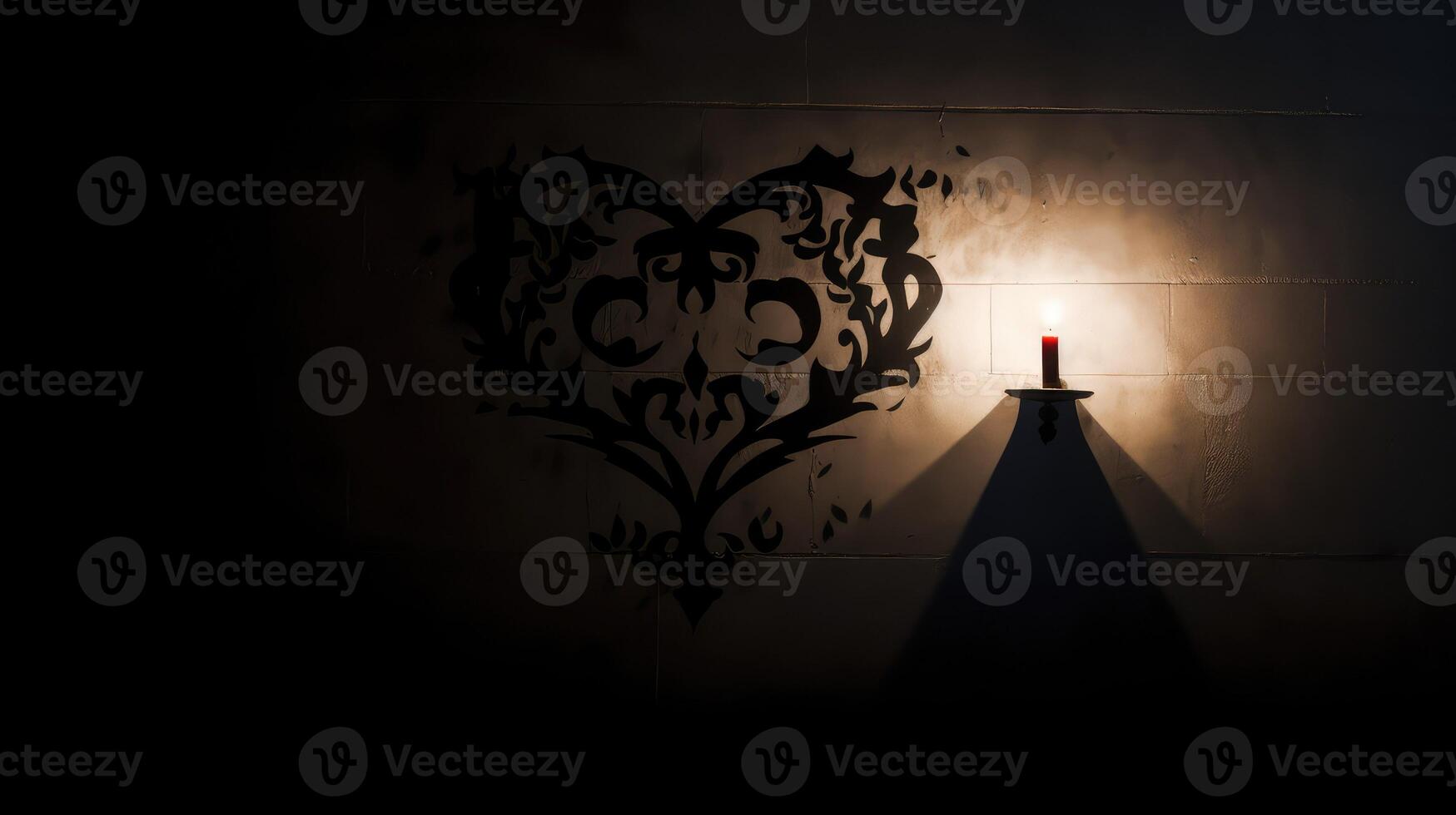 wall heart on black photo