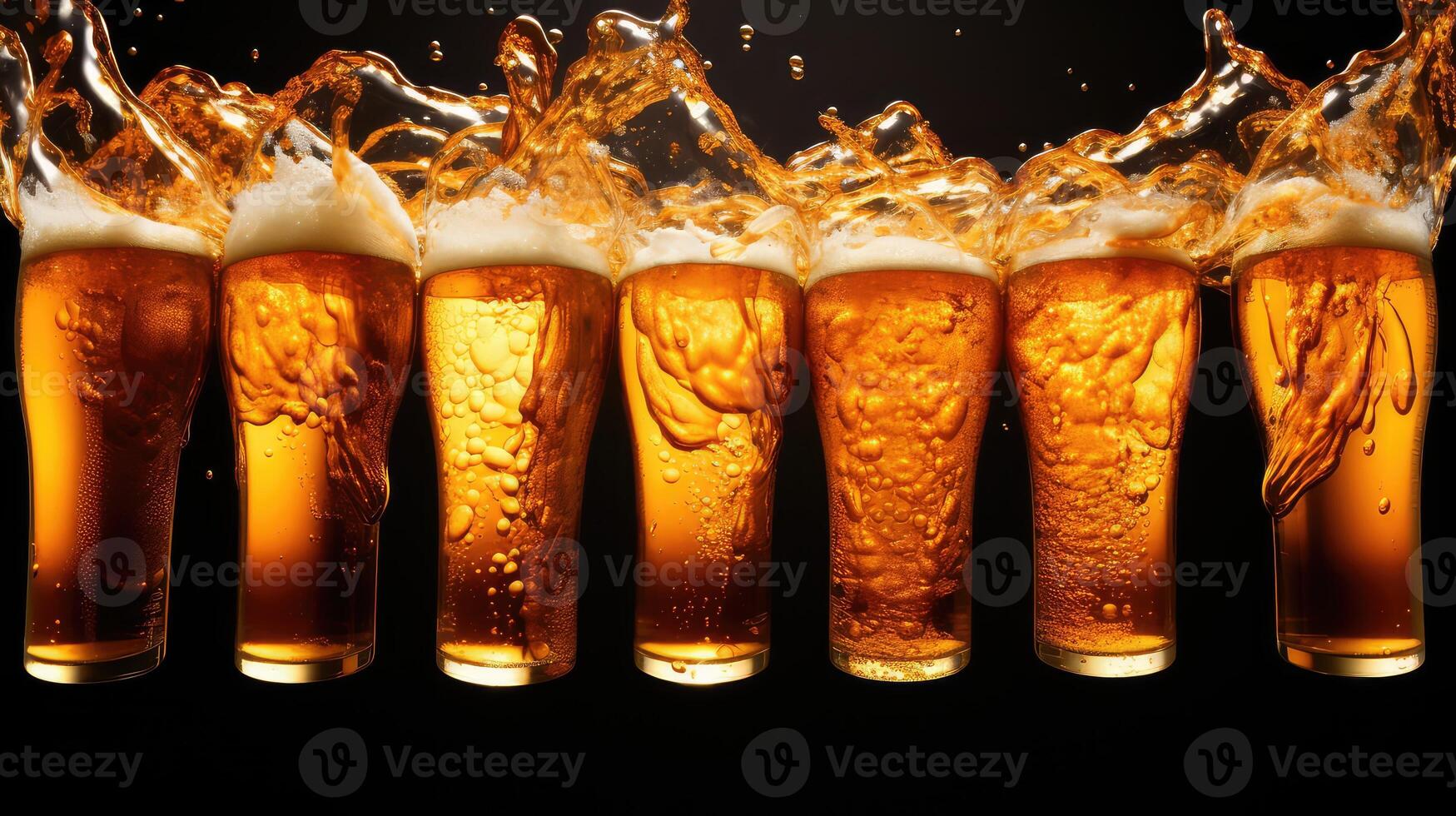 glass beer bottle pouring photo