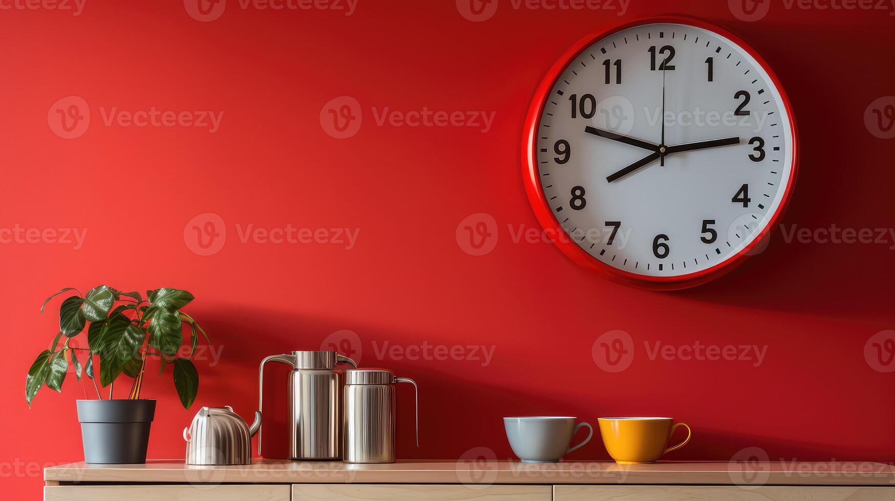 cozy red clock photo