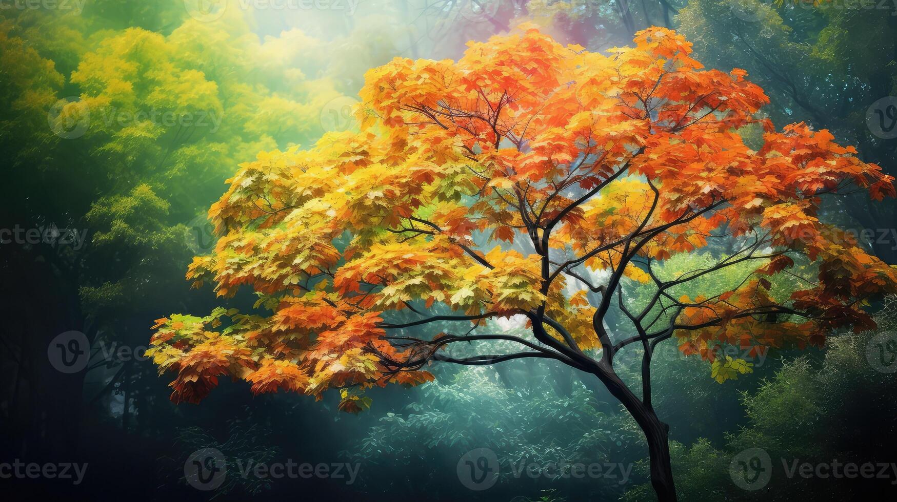 vibrant colorful tree photo