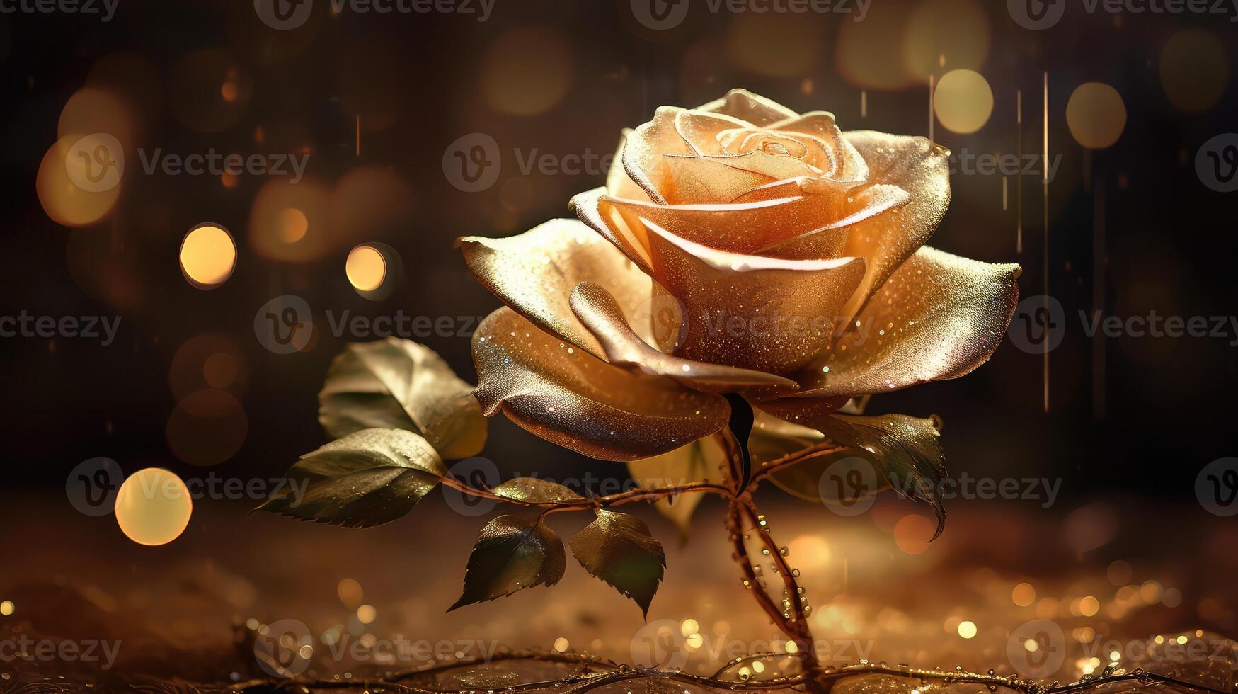ethereal gold rose glitter photo
