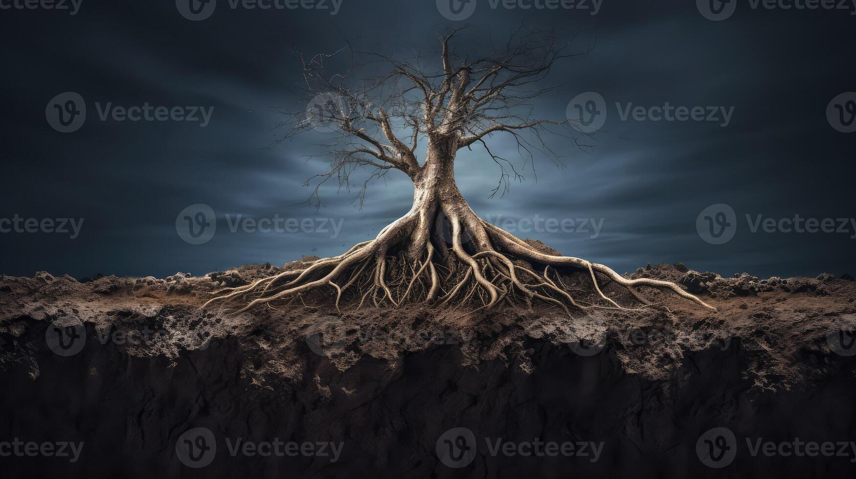 rootlets tree roots isolated photo