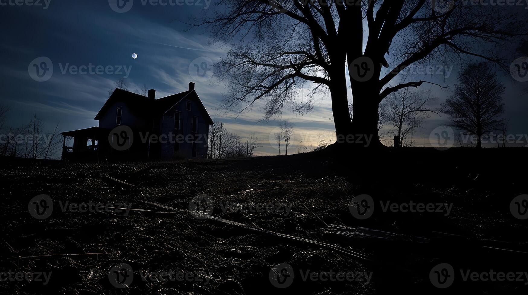 shadowy ghost house photo