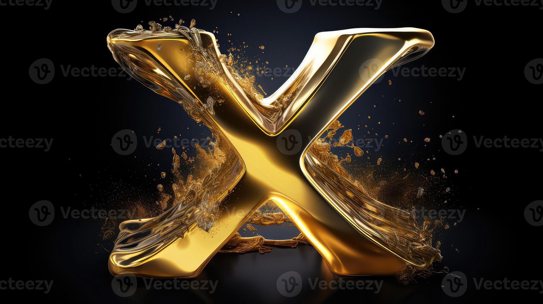 typography 3d gold letters photo