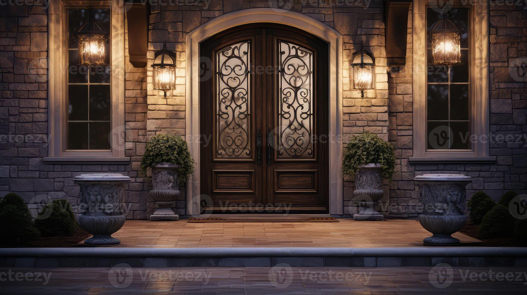 scrollwork front door light photo