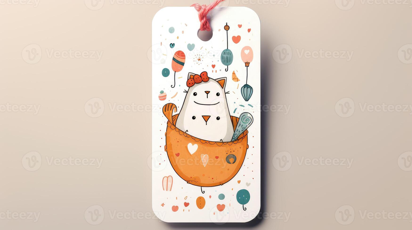 character gift tag illustration photo