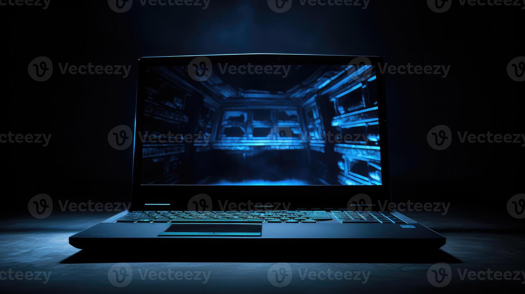 laptop computer blue light photo