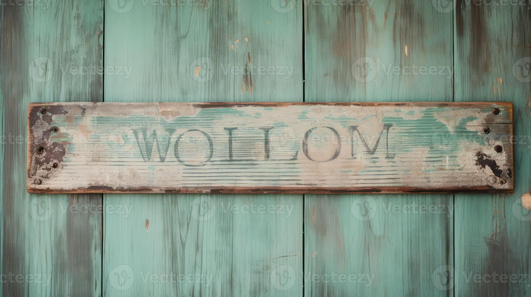 welcome old paint wood photo