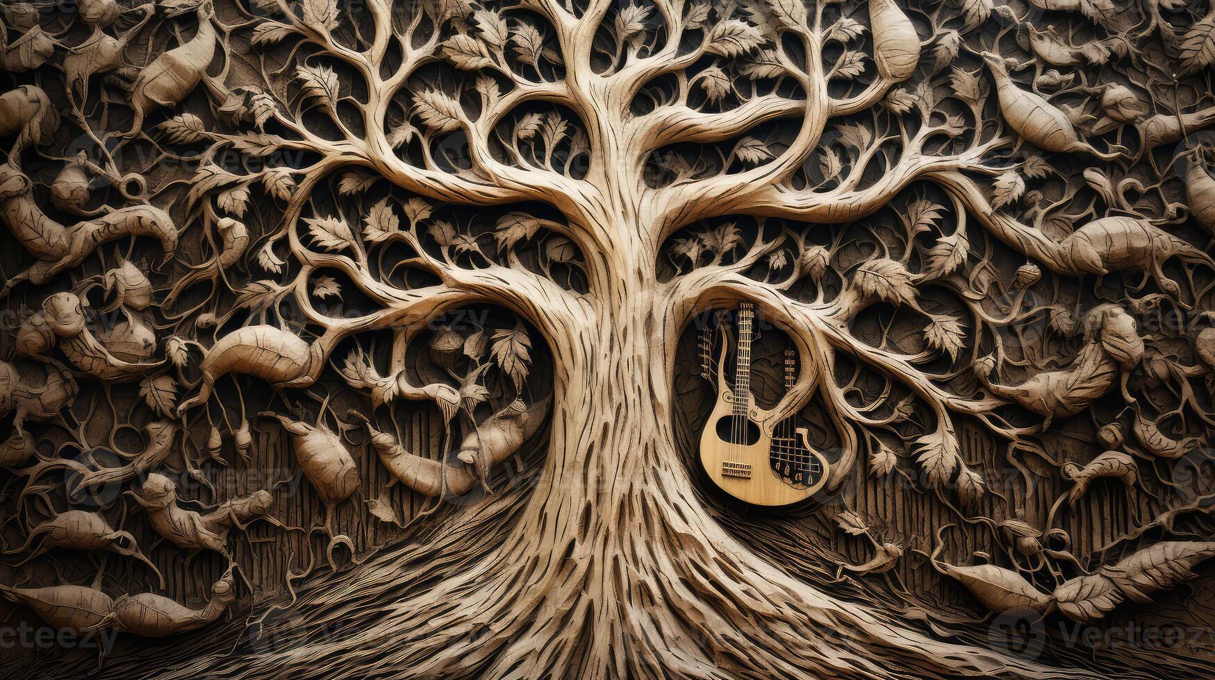 carvings music tree photo