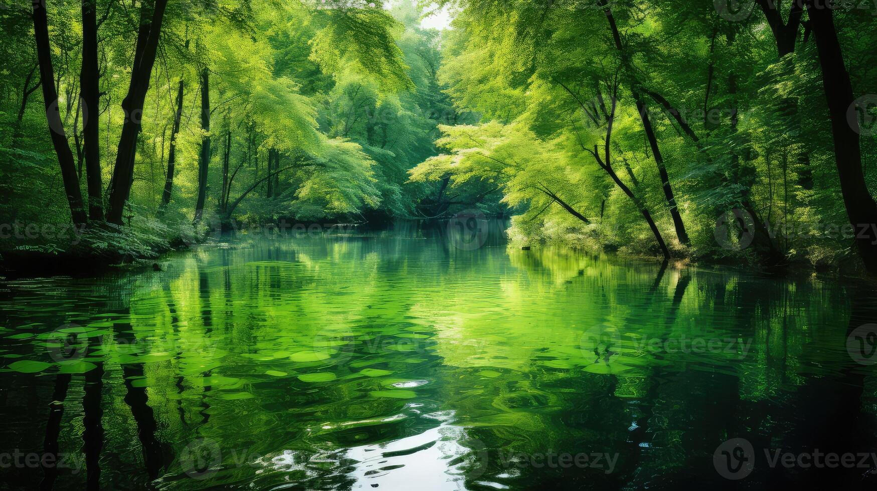 reflection green wood photo