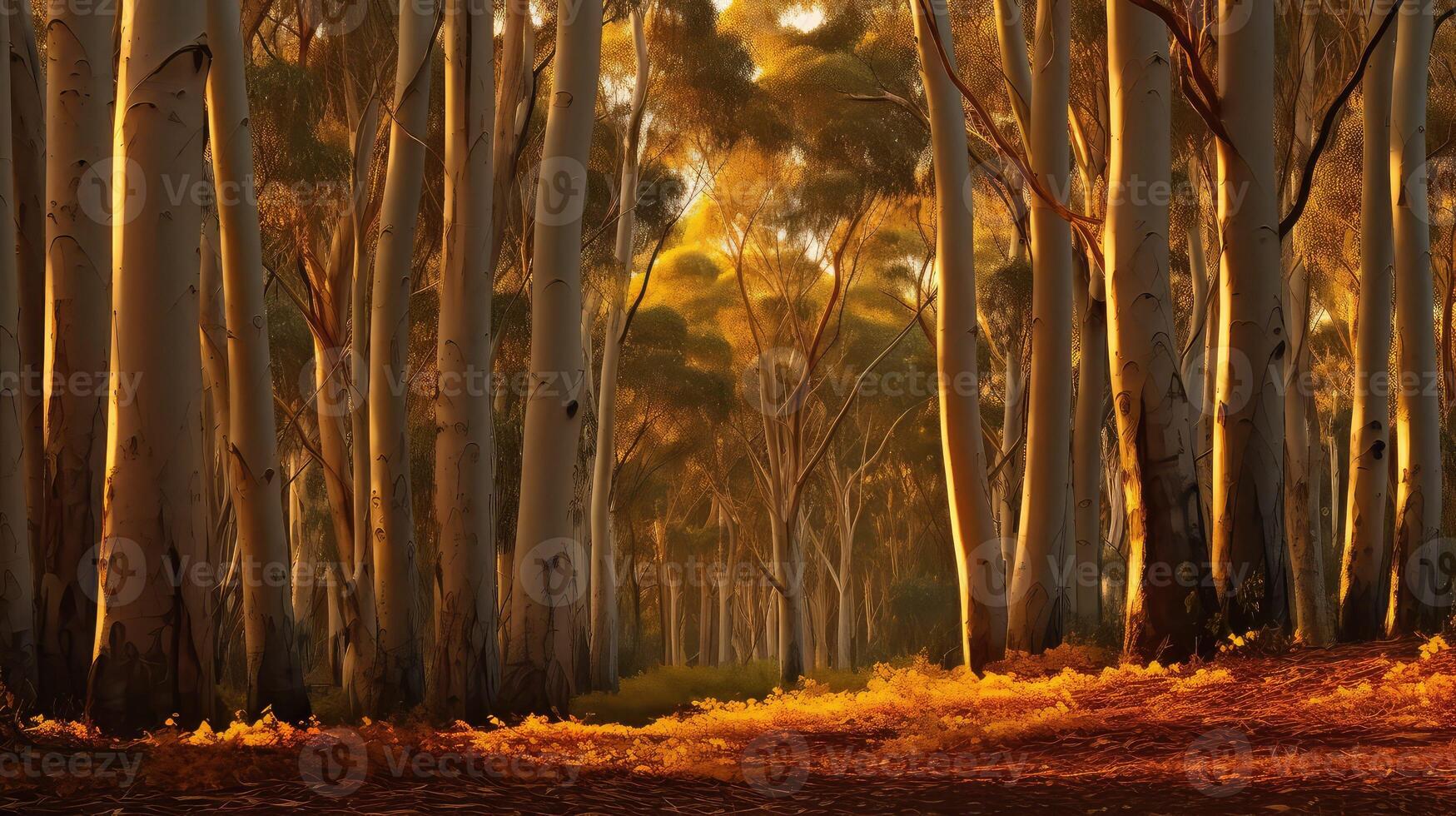 autumn eucalyptus gold photo