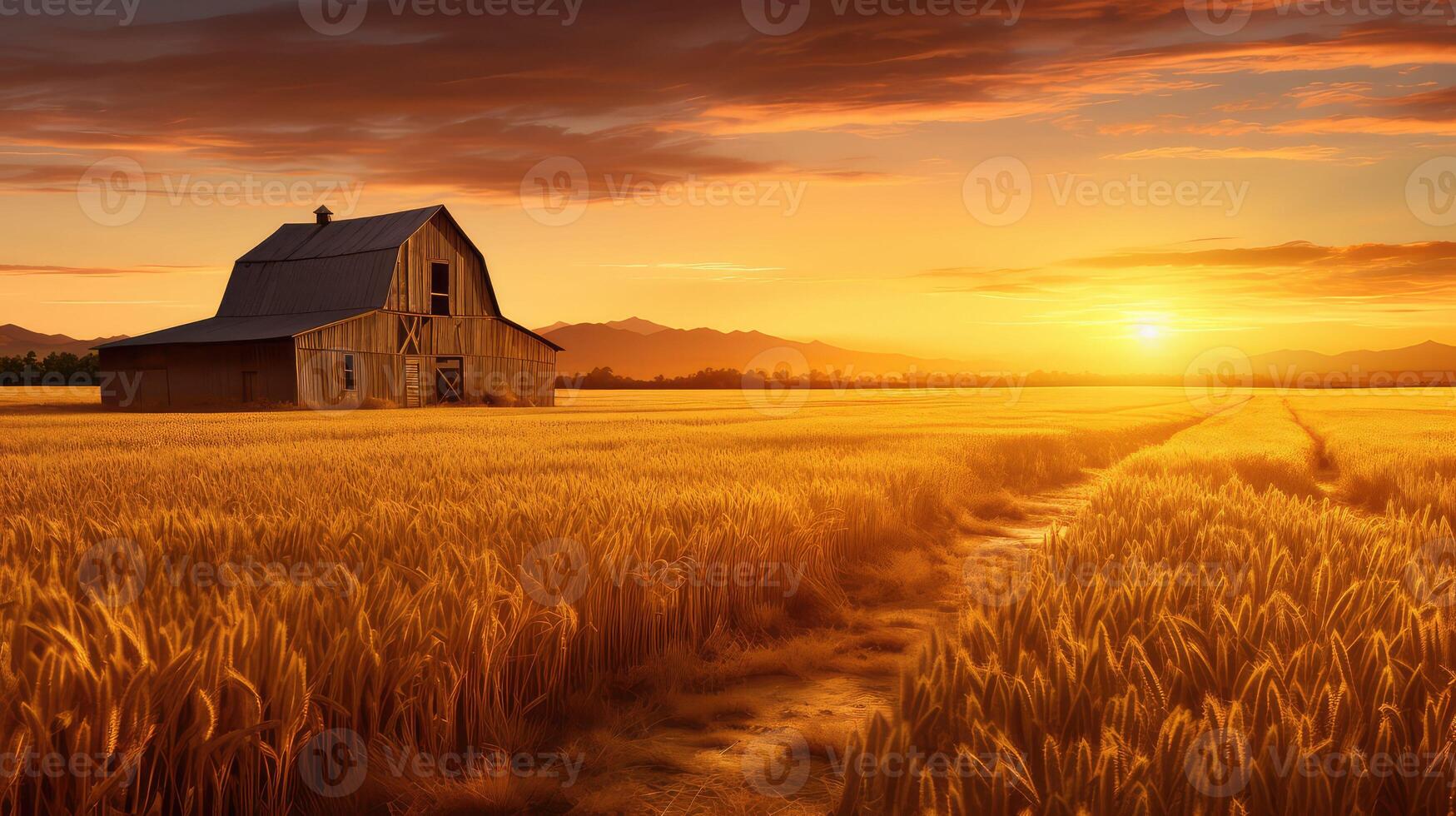 golden wooden barn background photo