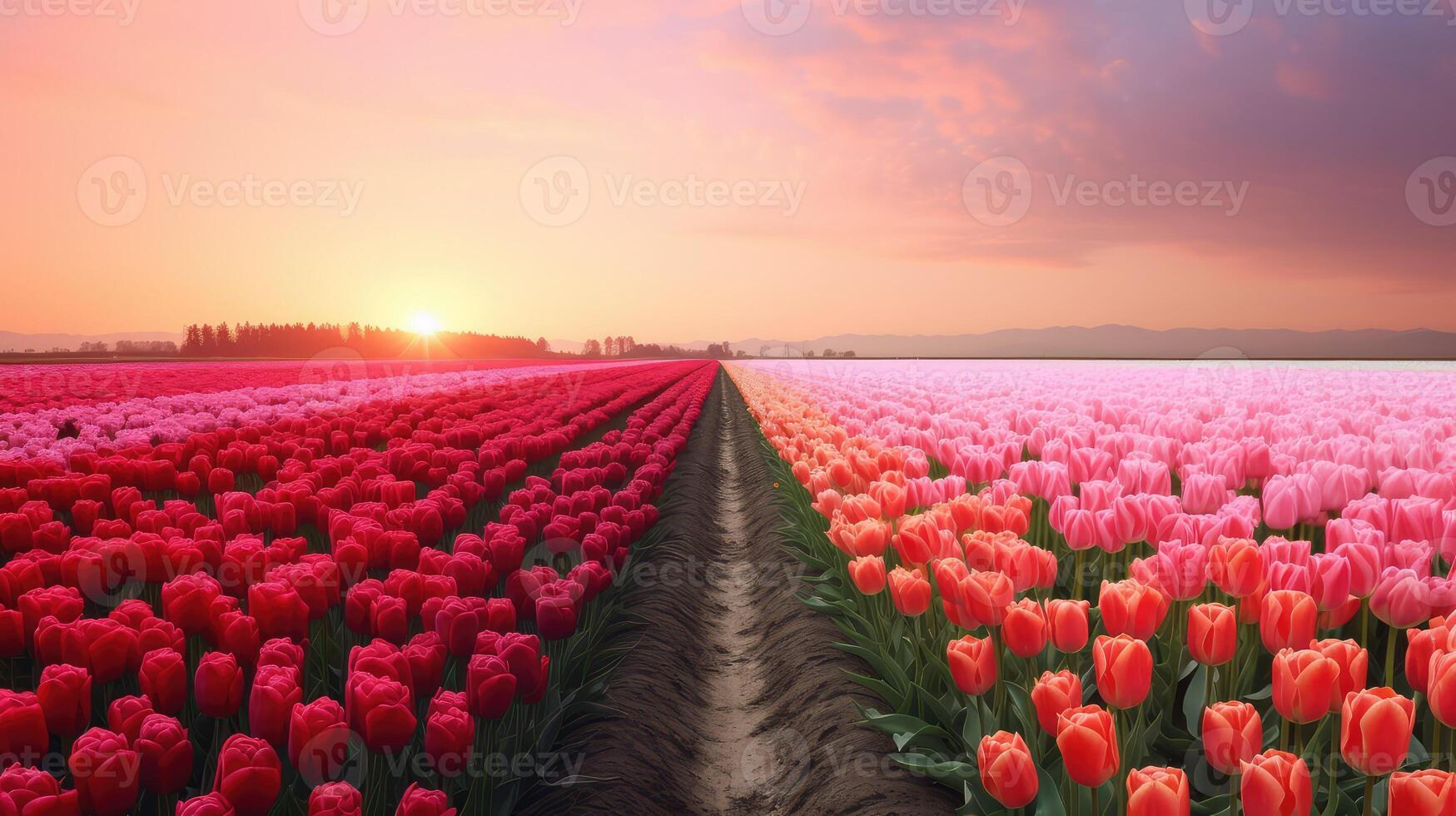 bloom red and pink gradient photo