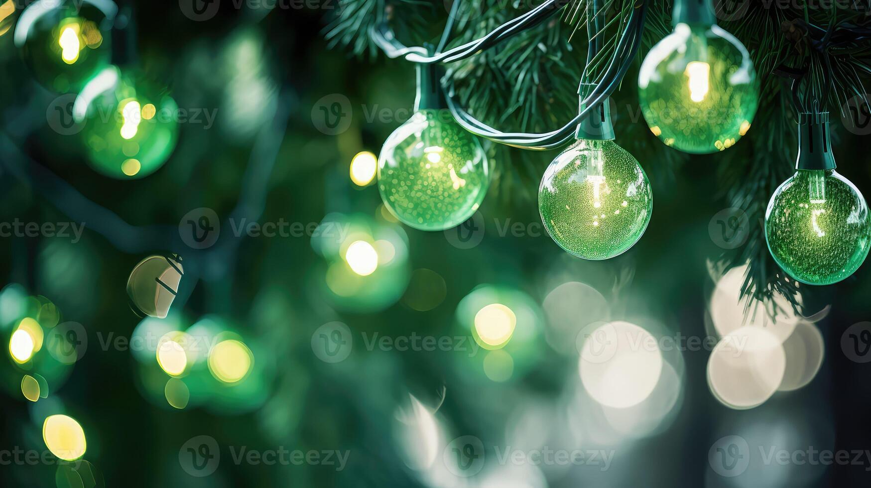 tree christmas lights green photo