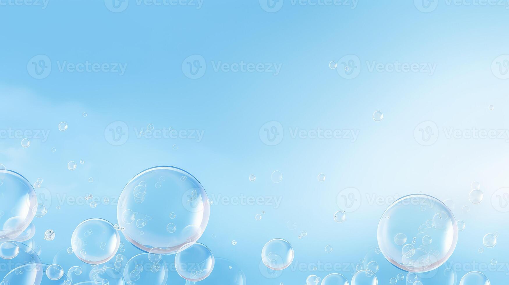 depth light blue bubble background photo