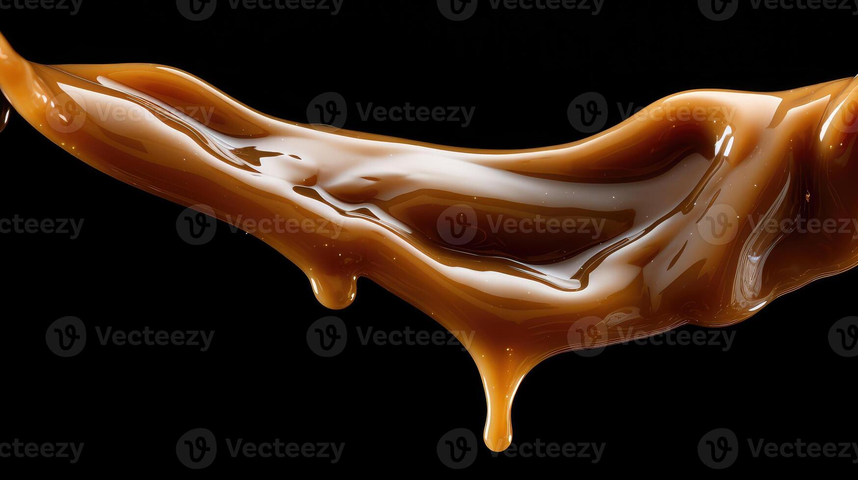 glossy caramel black background photo