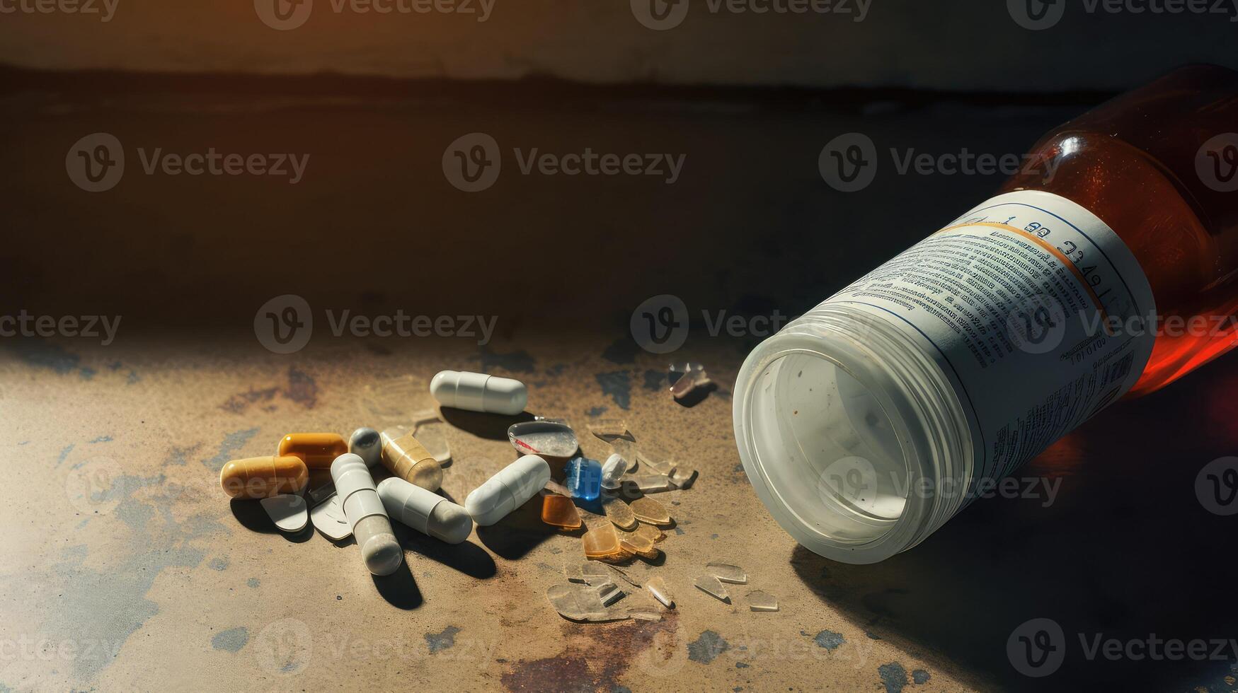 discarded empty pill bottle photo